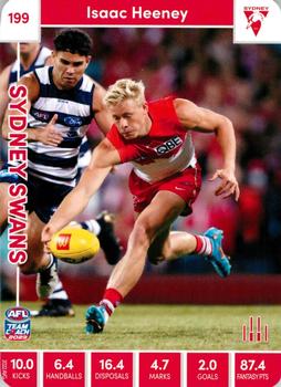 2023 AFL TeamCoach #199 Isaac Heeney Front